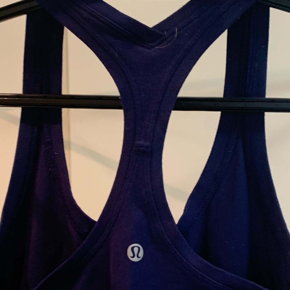 Lulu Lemon Racer back tank top in navy blue in size 4